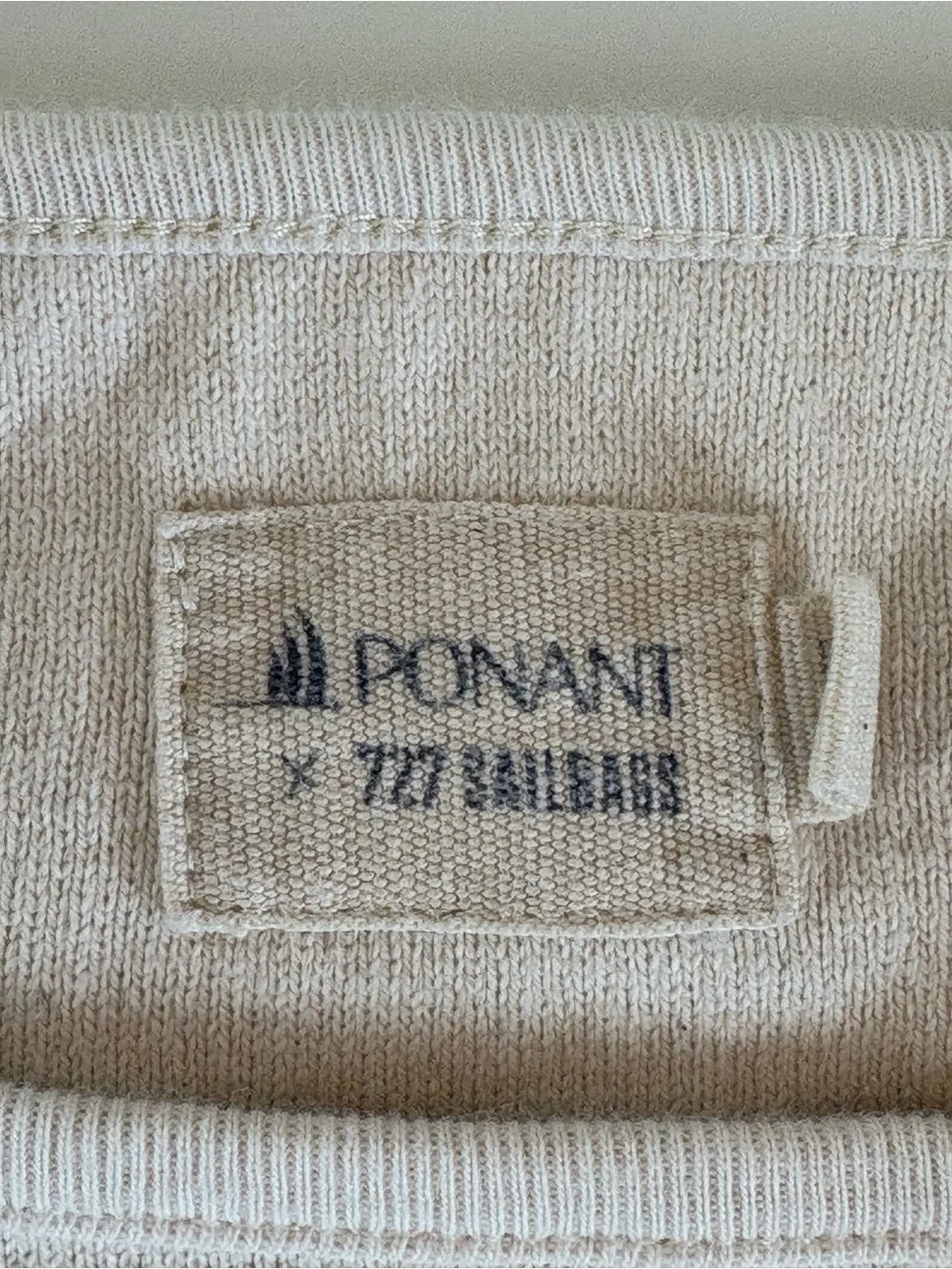 Ponant x 727 Sailbags Striped Boatneck Top Ivory & Navy XL 100% Cotton Nautical - Picture 5 of 9